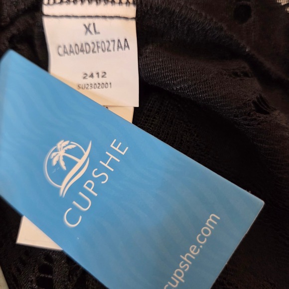 Black Crochet Lace Embroidered Boho Blouse Romantic Coquette NWT Size XL - Picture 6 of 6